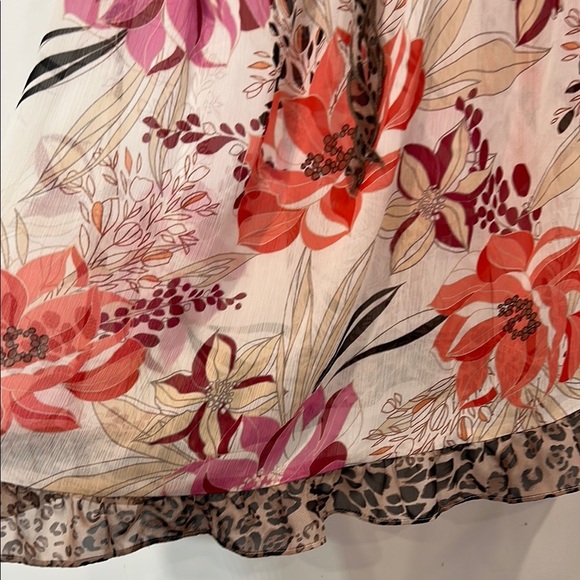 Vintage Bisou Bisou Floral Leopard mini Chemise slip medium women’s Y2K - Picture 4 of 6